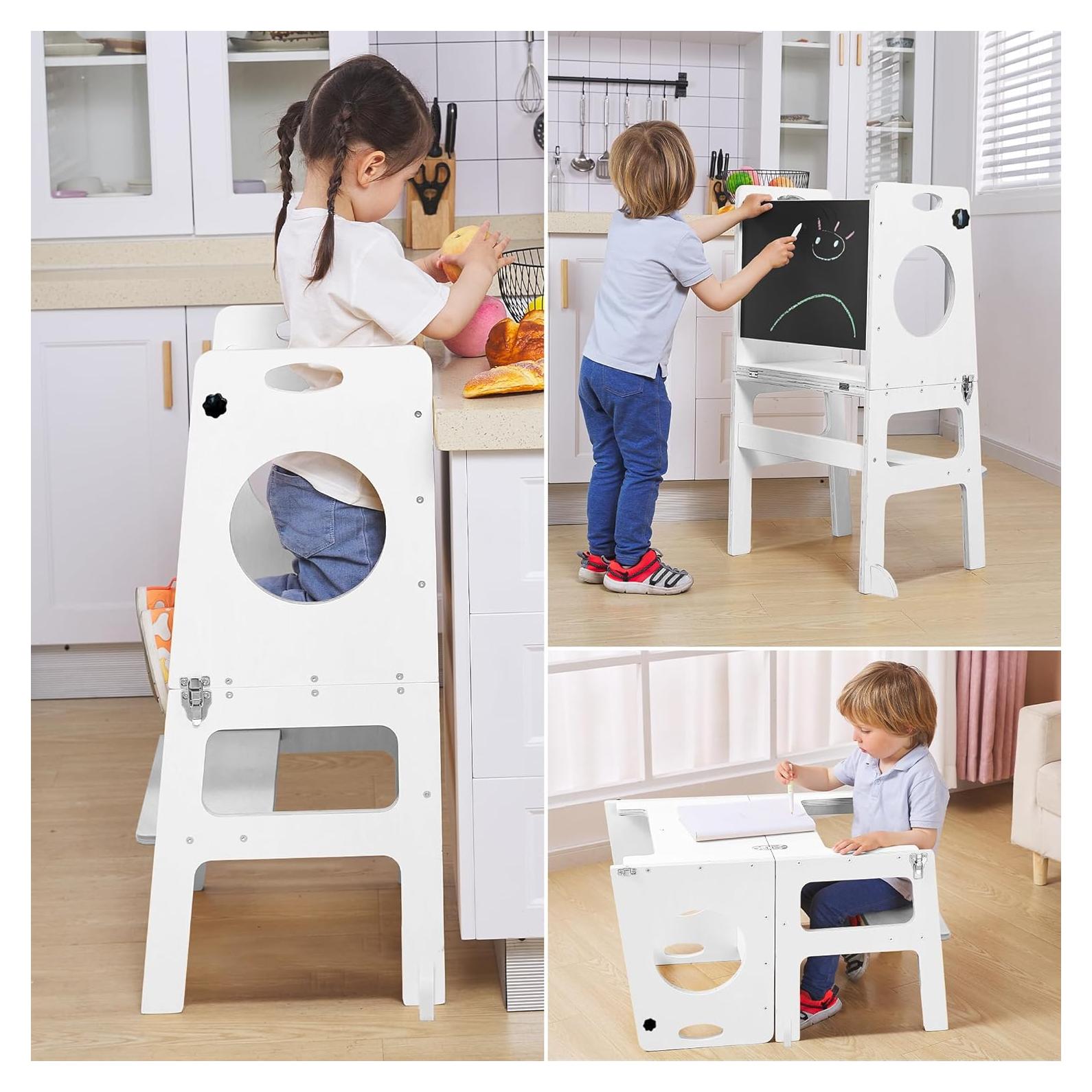 Torre de Estudio Plegable 4 en 1 FANABAS - Taburete y Pizarra