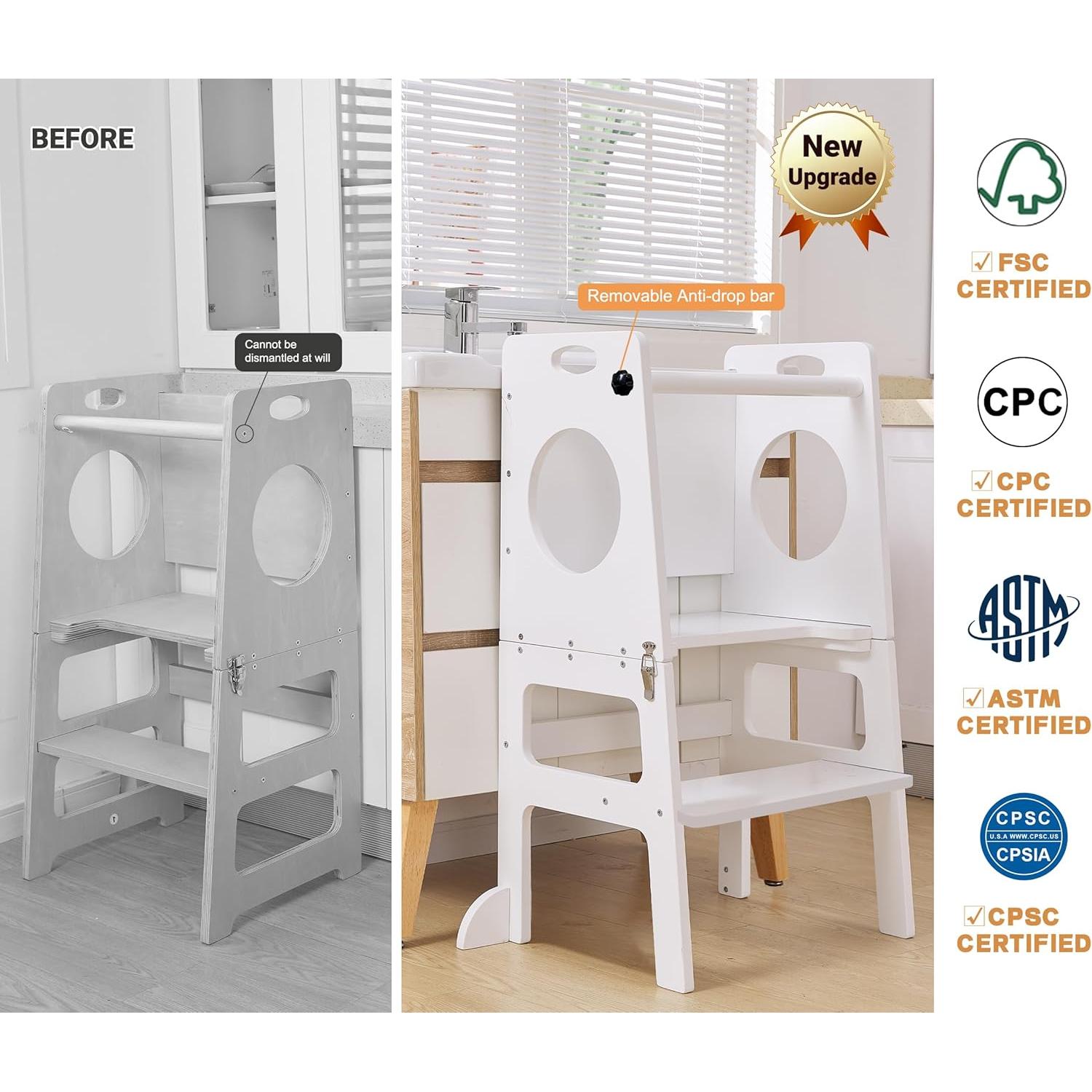 Torre de Estudio Plegable 4 en 1 FANABAS - Taburete y Pizarra