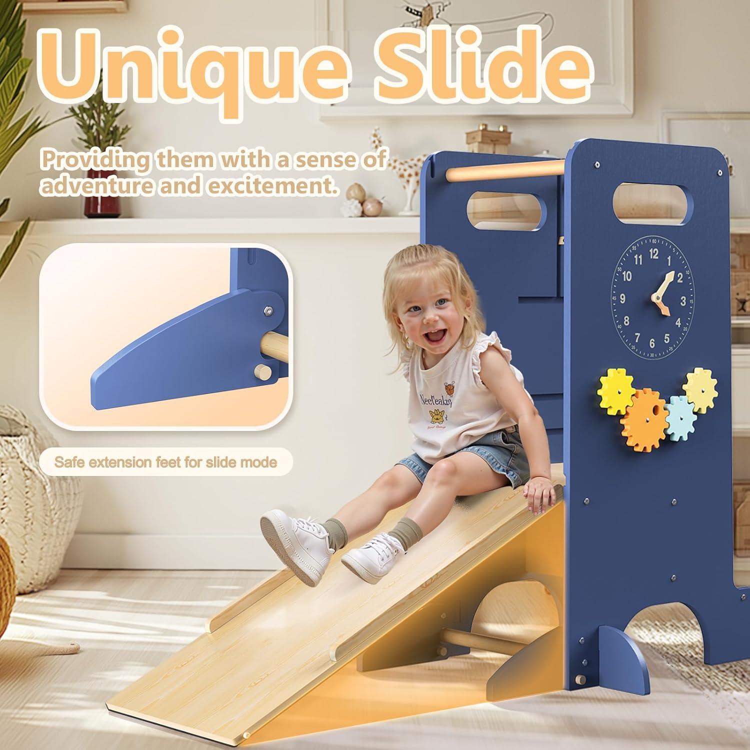 Torre Multifuncional 4-en-1 FlyingBoom para Niños Azul