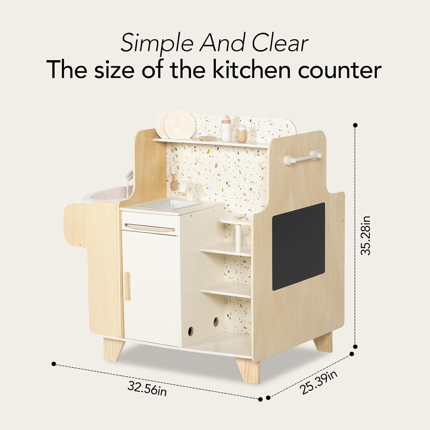 Cuna de Muñeca de Madera + Juego de Cuidado de Bebé 4 en 1