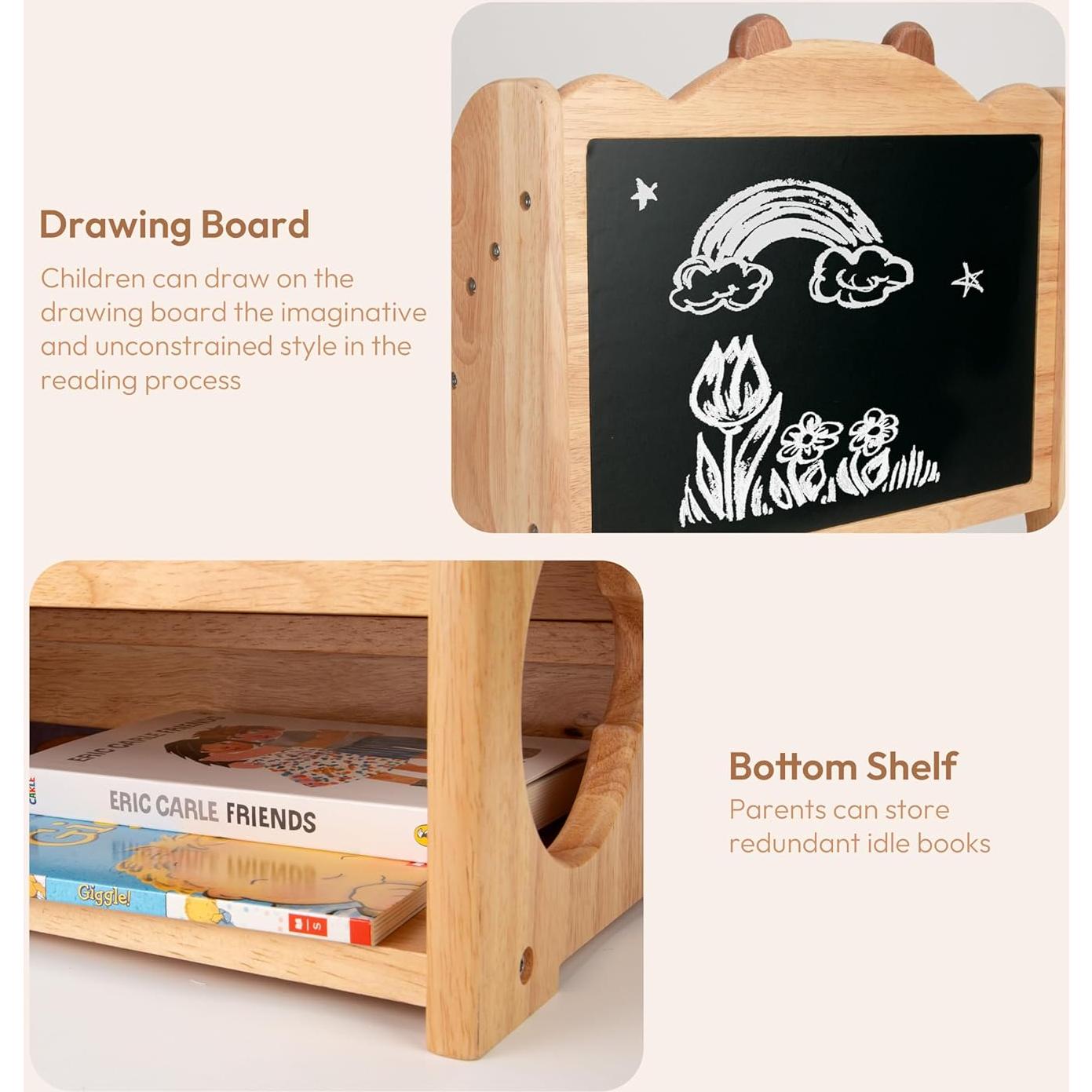 Estantería Montessori Woodtoe para Niños con Pizarra 6 Estantes