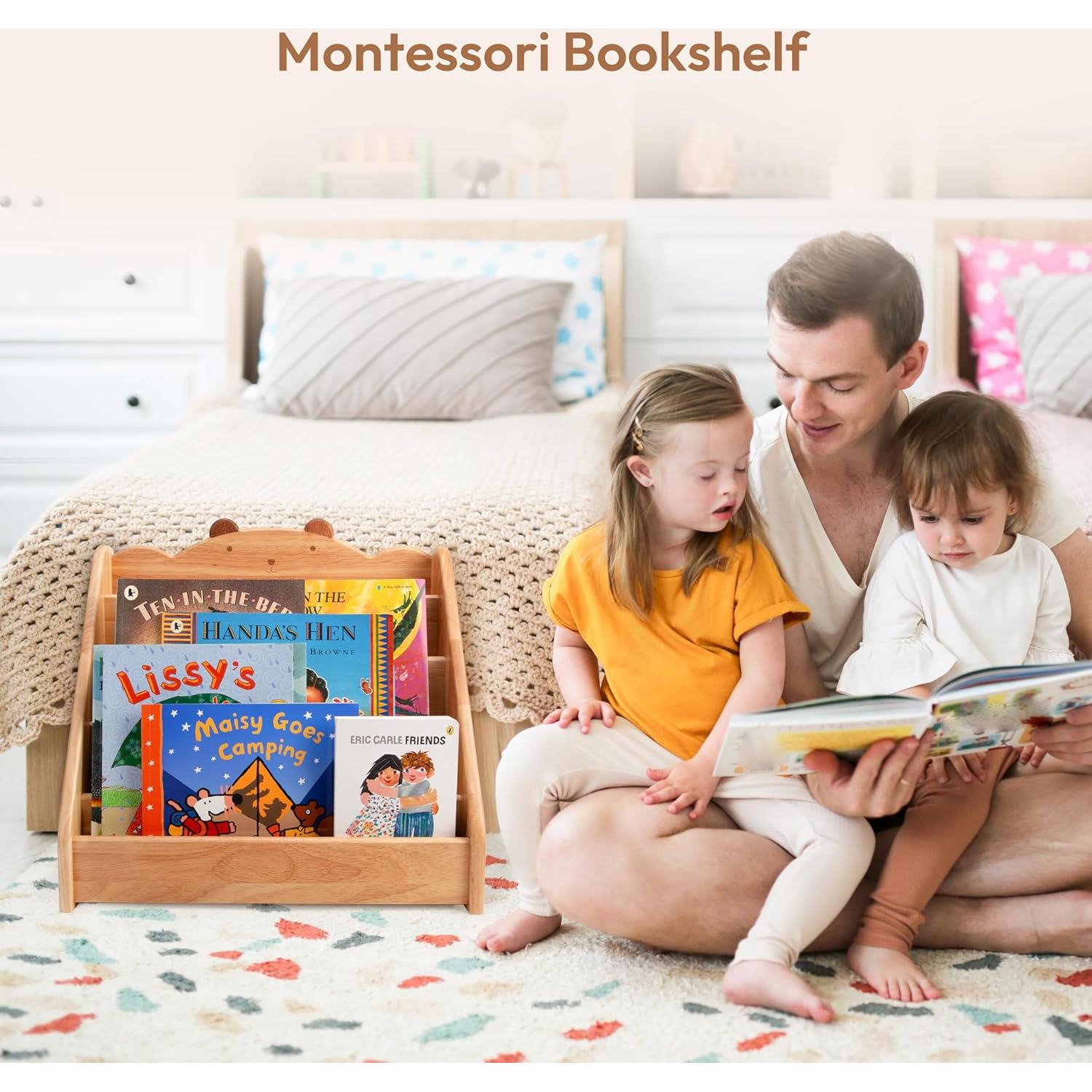 Estantería Montessori Woodtoe para Niños con Pizarra 6 Estantes