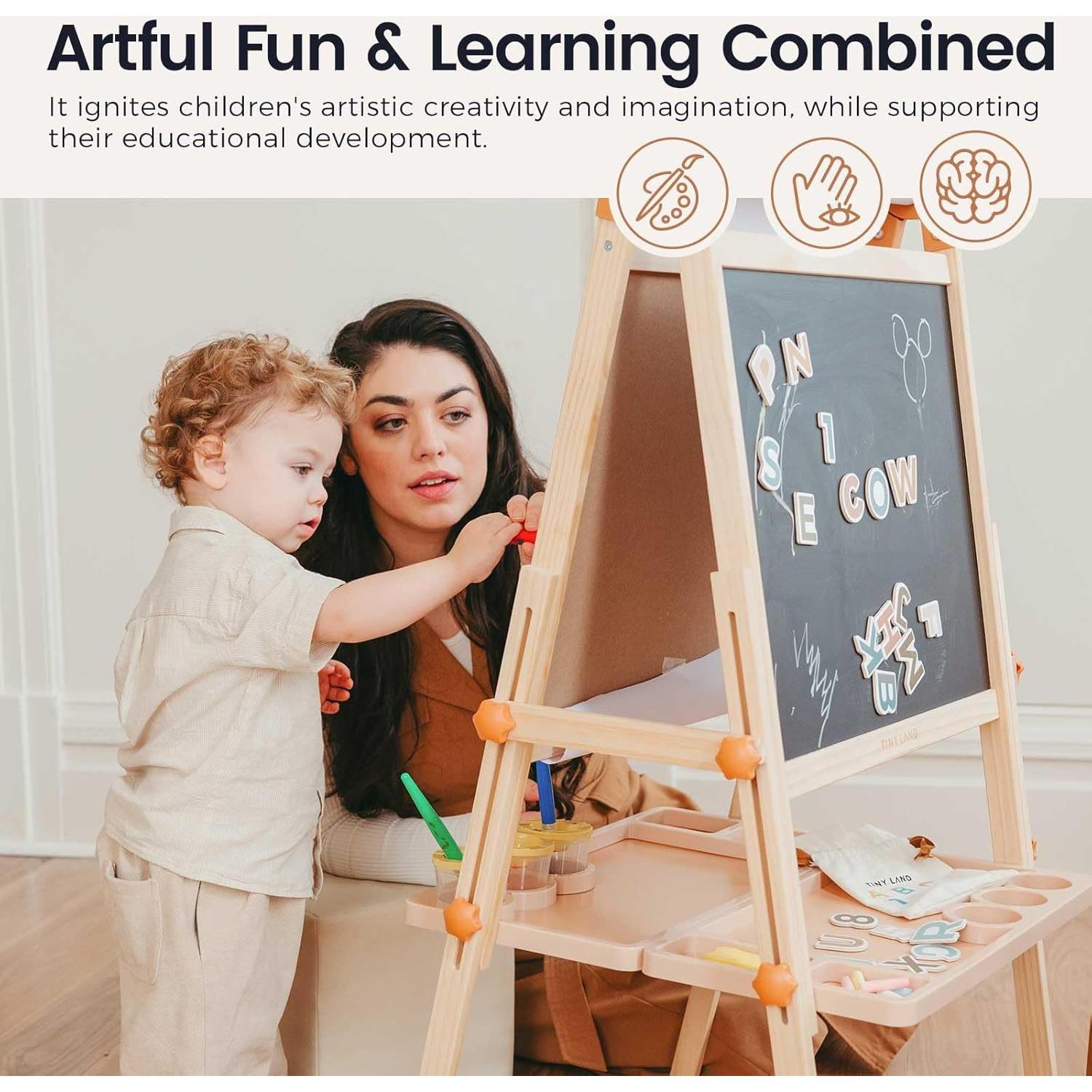 Caballete Infantil Ajustable Tiny Land 4 en 1 de Madera