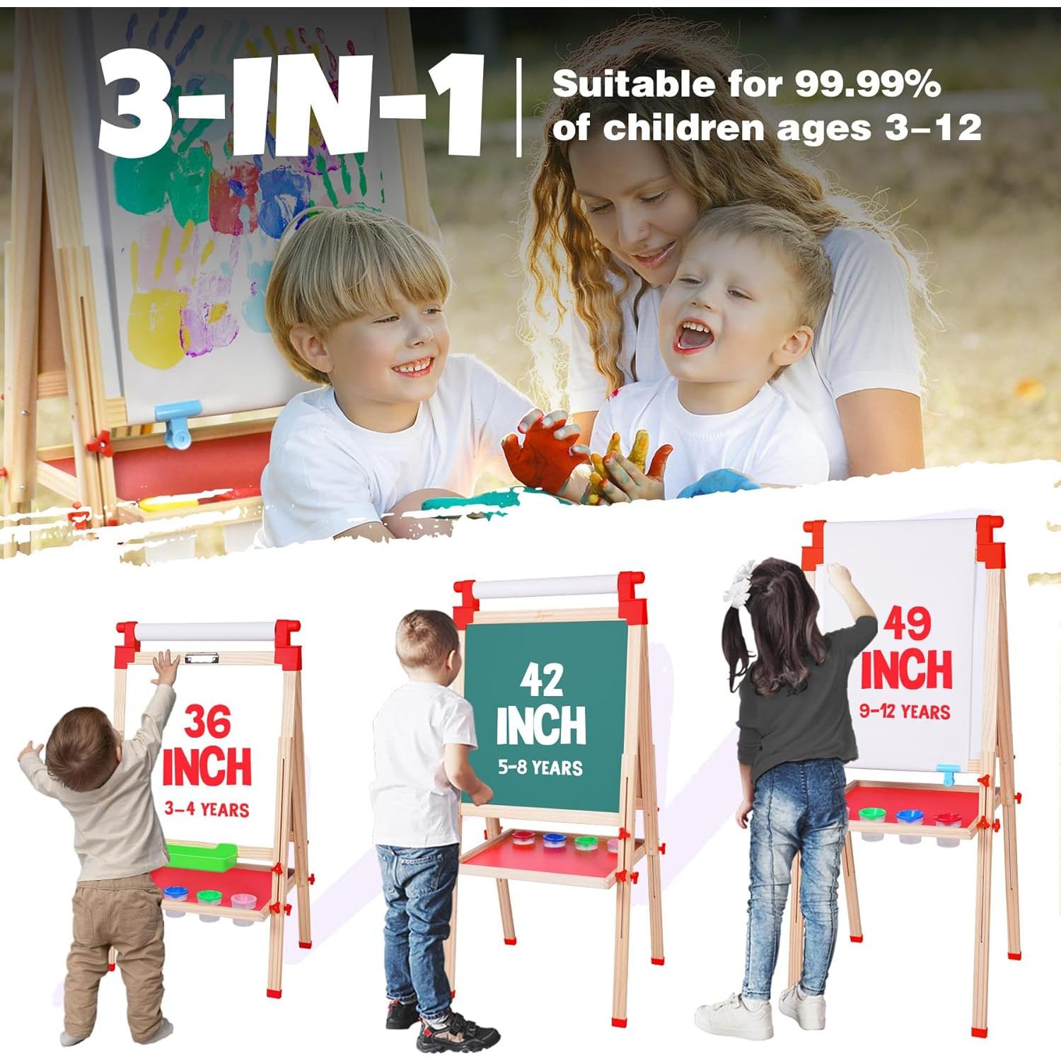 Caballete de Arte Joyooss para Niños Ajustable con Rollo de Papel