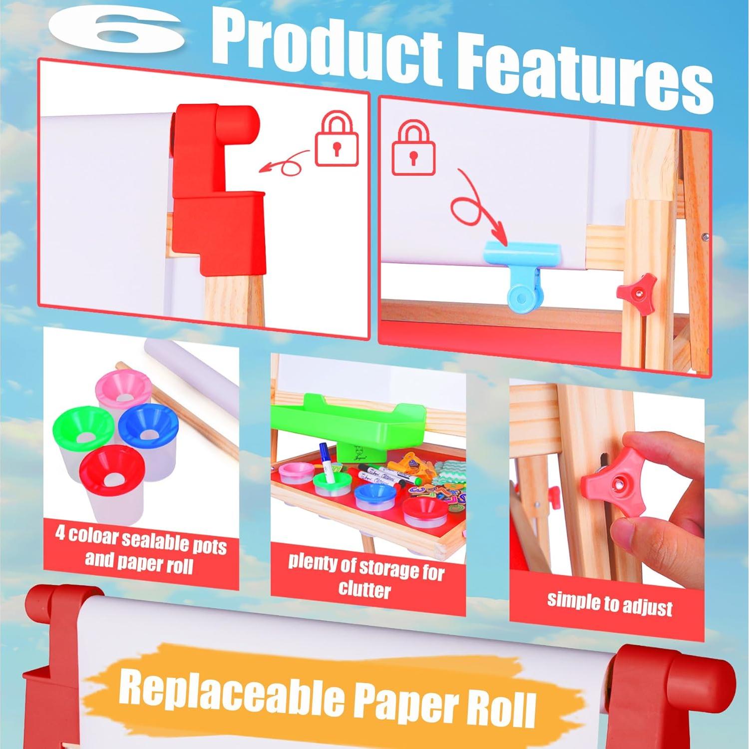 Caballete de Arte Joyooss para Niños Ajustable con Rollo de Papel