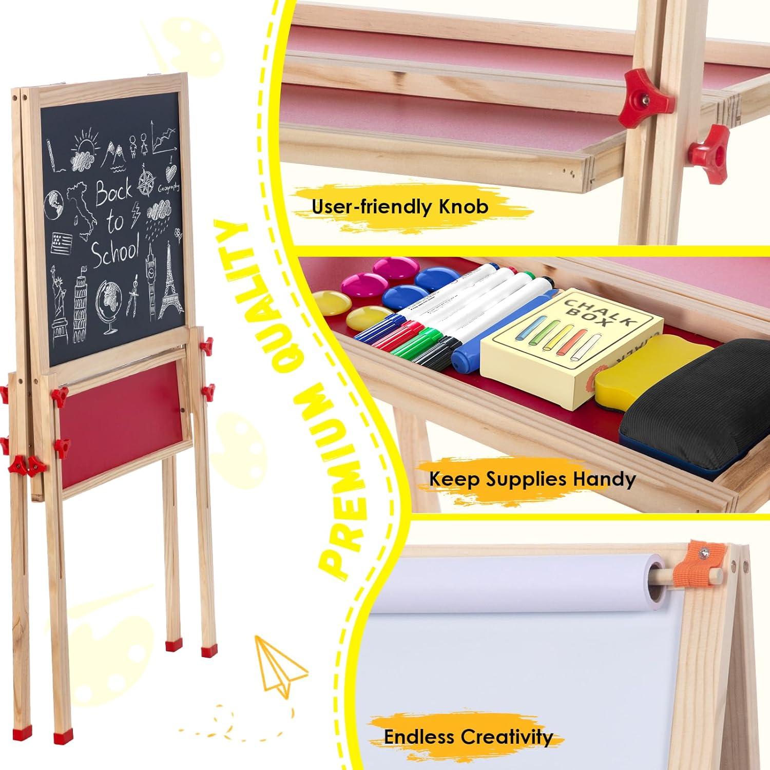 Caballete Plegable Doble Cara OMOTIYA con Altura Ajustable