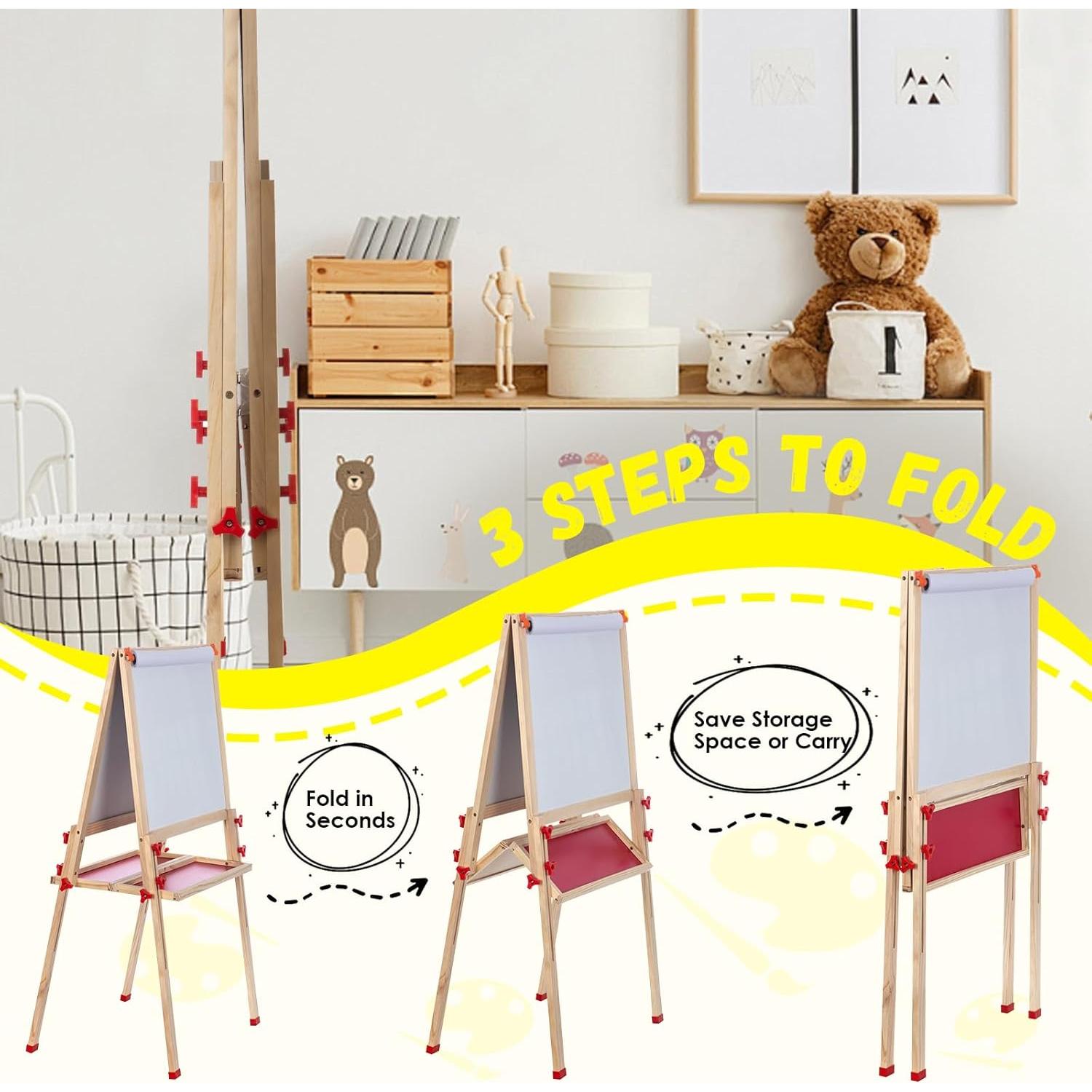 Caballete Plegable Doble Cara OMOTIYA con Altura Ajustable