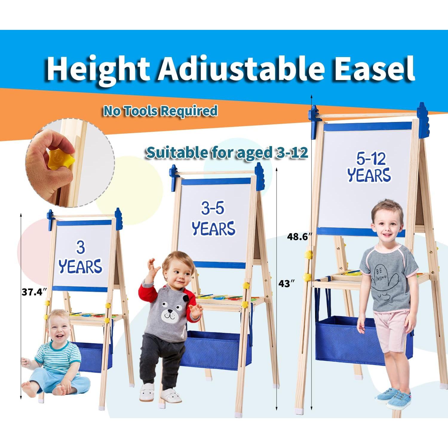 Caballete de arte ajustable SWINSKUAD para niños 94-123 cm