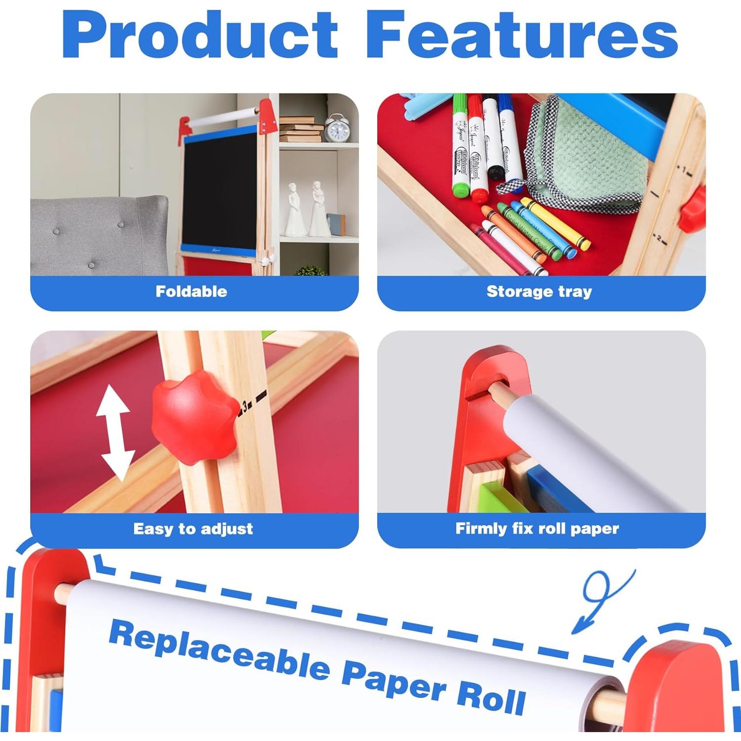 Caballete Plegable Joyooss para Niños con Pizarra Magnética