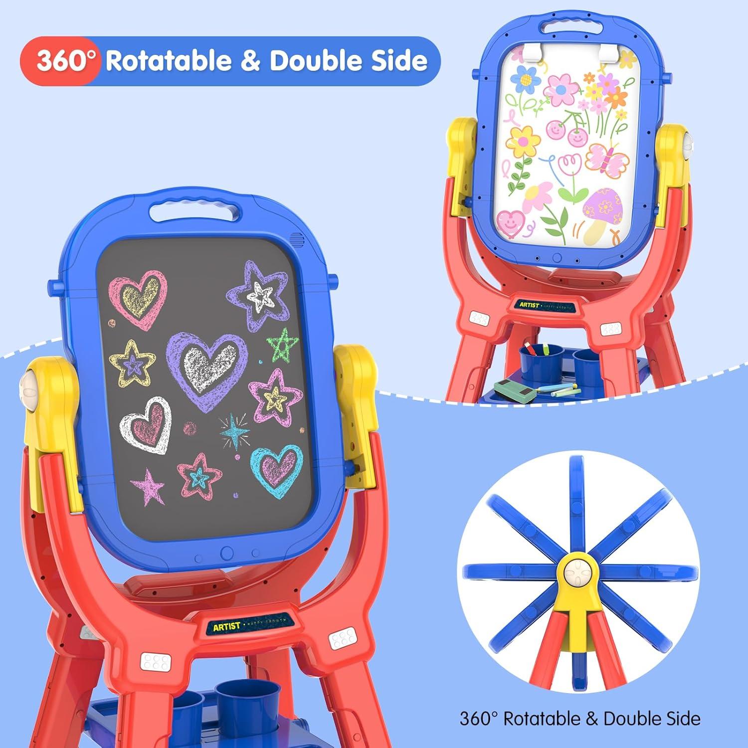 Caballete de Arte Victostar Ajustable Doble Cara para Niños