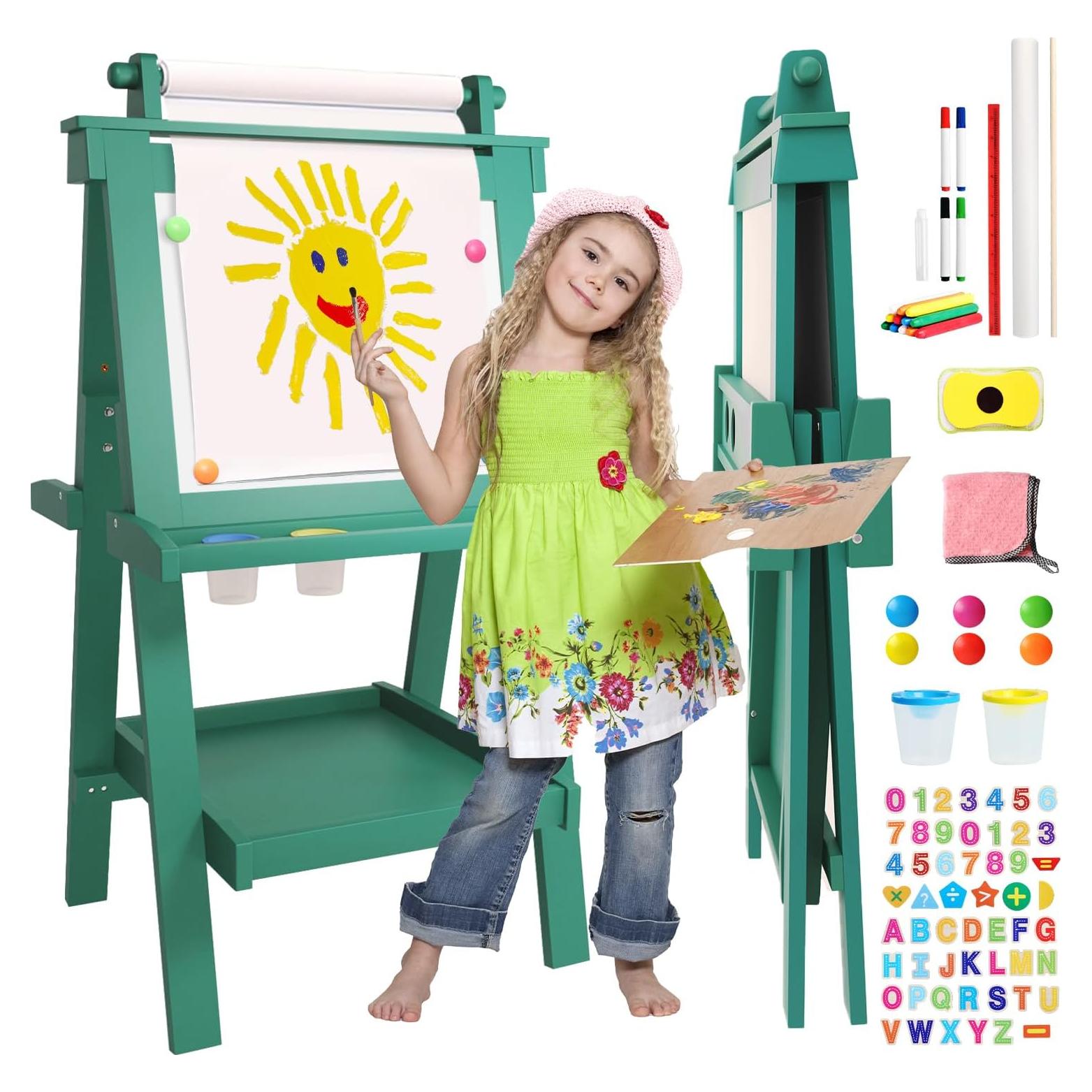 Caballete Deluxe Plegable JUZBOT para Niños Verde 60x53.5cm