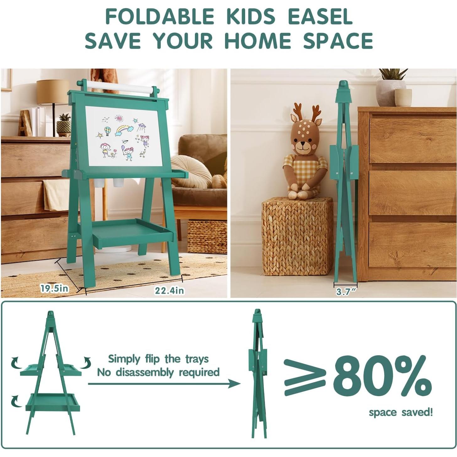 Caballete Deluxe Plegable JUZBOT para Niños Verde 60x53.5cm