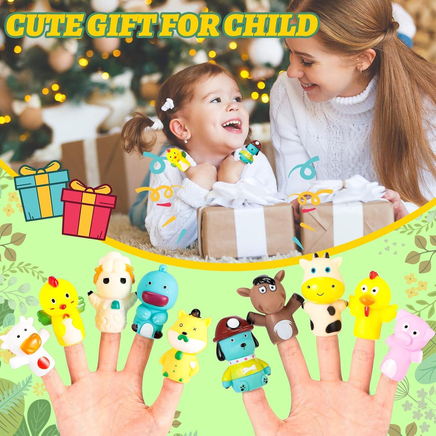 10 Títeres de Dedo de Goma Chengu Animales de Granja 6.35 cm