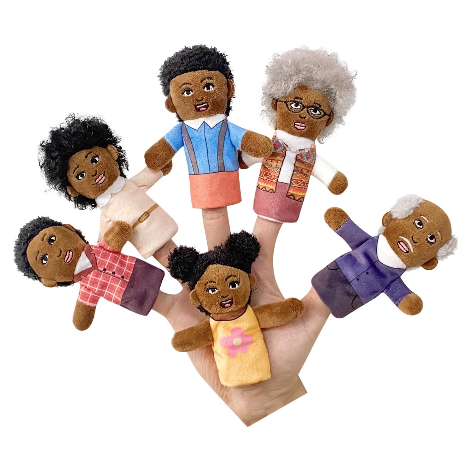 Títeres de Dedo Justqunseen, 6 Piezas Familiares de Peluche