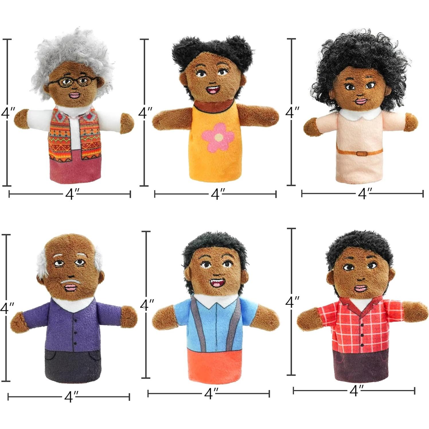 Títeres de Dedo Justqunseen, 6 Piezas Familiares de Peluche