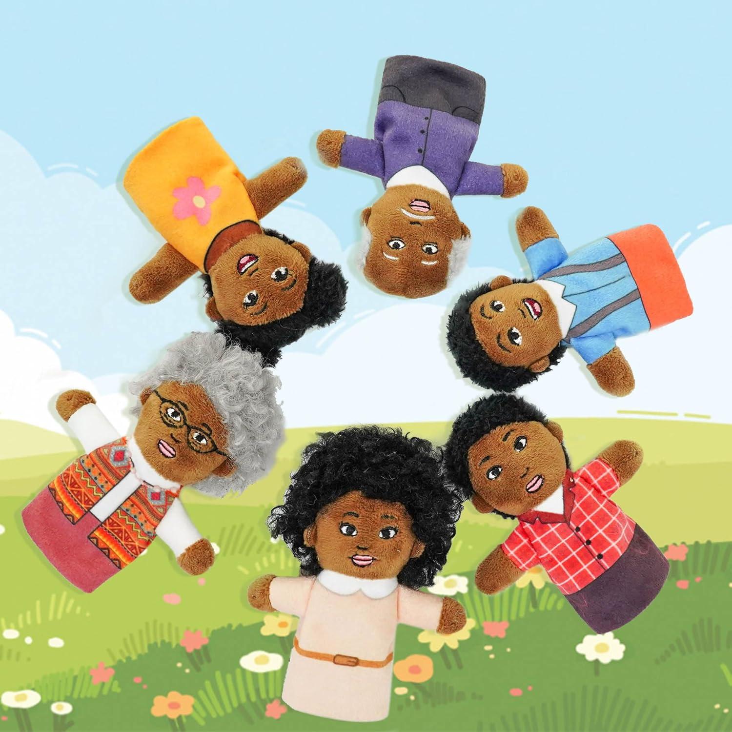 Títeres de Dedo Justqunseen, 6 Piezas Familiares de Peluche