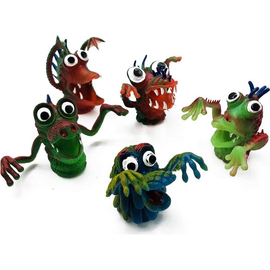 Títeres de dedo monstruo de silicona Christoy - 5 piezas