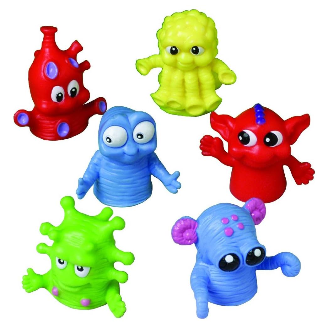 Títeres de Dedo Monstruosos de Colores - Juguete de EE. UU. - Paquete de 12