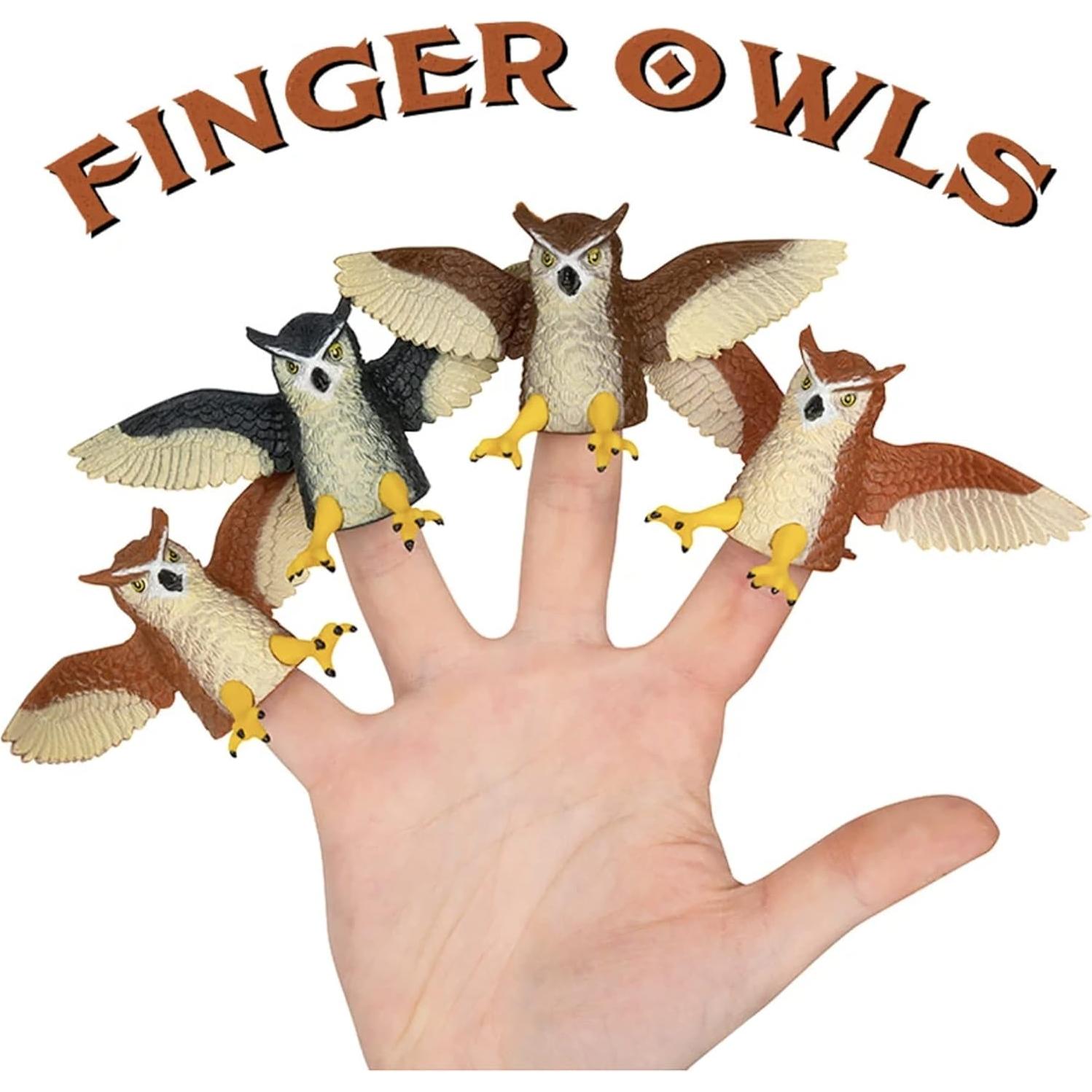 Títeres de dedo de búho Mcphee - Paquete de 4 unidades