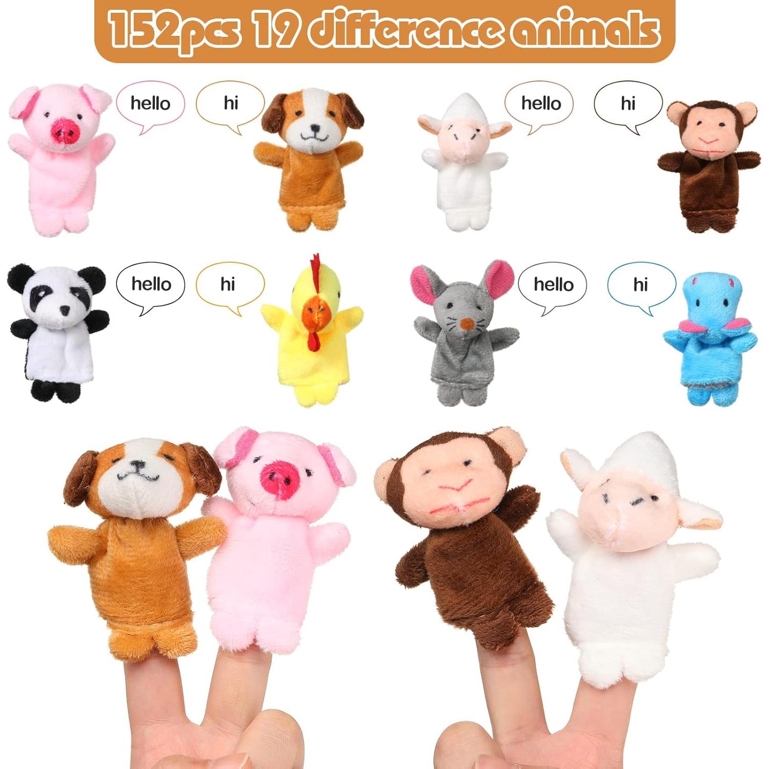 Conjunto de 152 Marionetas de Dedo de Peluche Meooeck