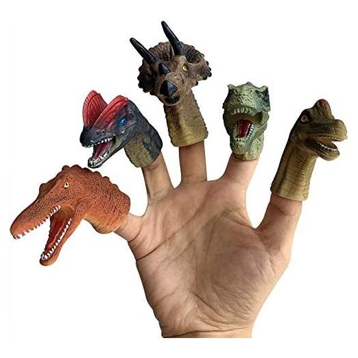 Títeres de dedo de dinosaurio Christoy 5 piezas 17.4 cm