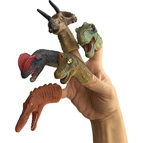 Títeres de dedo de dinosaurio Christoy 5 piezas 17.4 cm