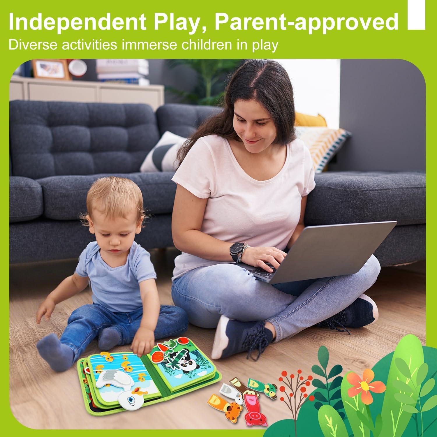 Libro Ocupado Montessori Kikiyaki Bosque 20 en 1 para Niños