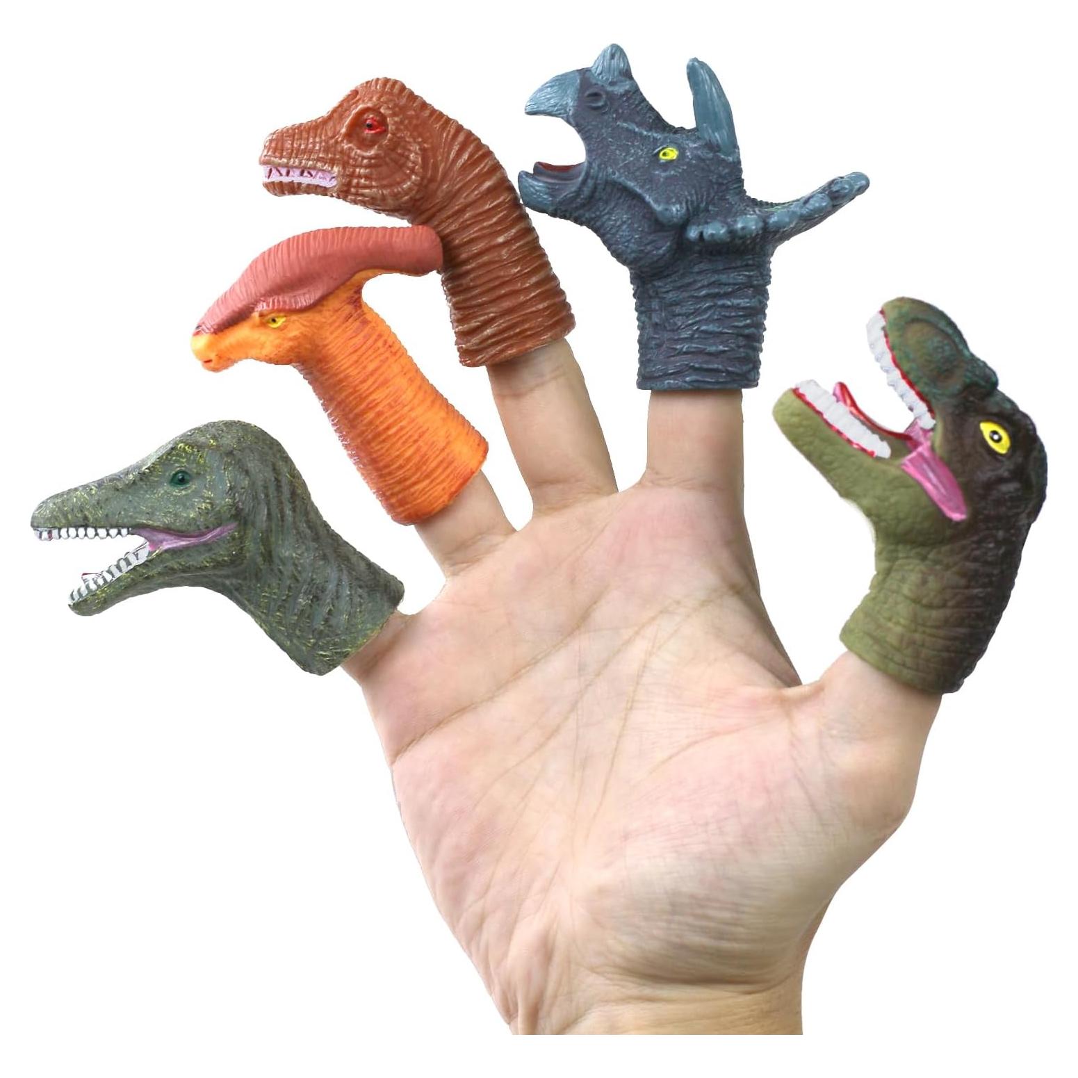 Set de 5 Títeres de Dedo de Dinosaurio CALEST para Niños
