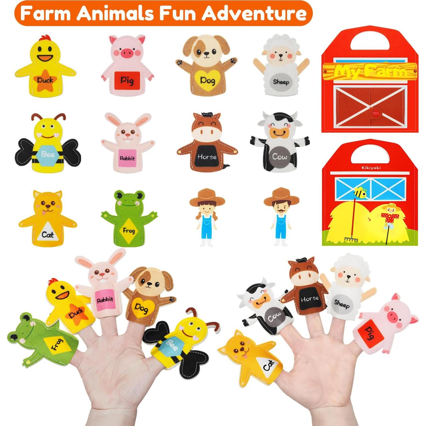 Juego Educativo de Granja Kikiyaki con Marionetas de Dedos