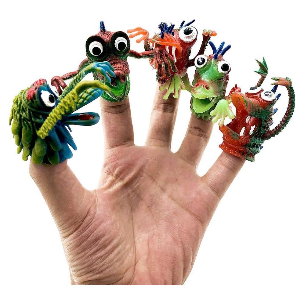 Títeres de dedo de silicona Lynkaye - 5 animales coloridos