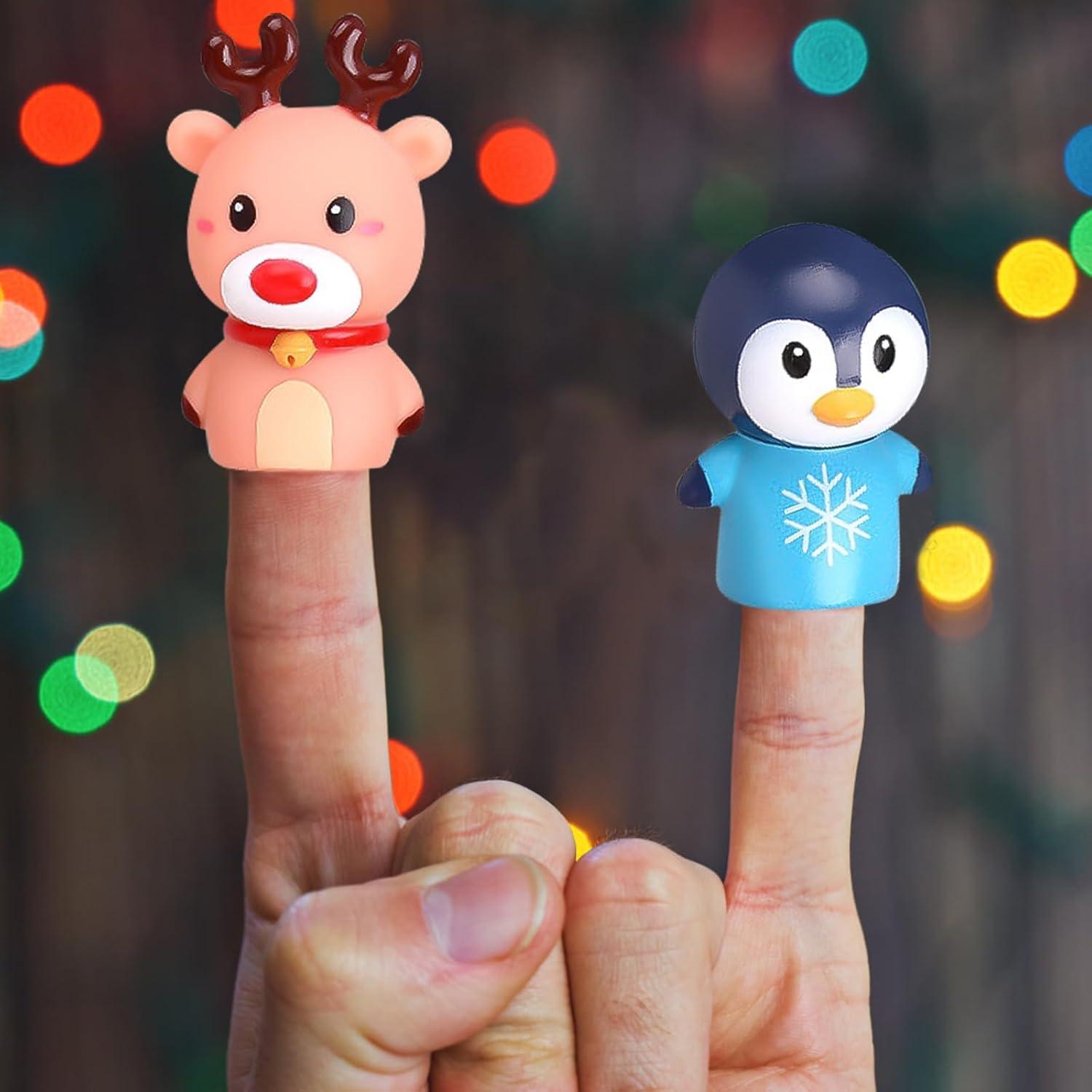 Juguetes de Dedos Navidad CCINEE 5 Piezas Alce Santa Claus