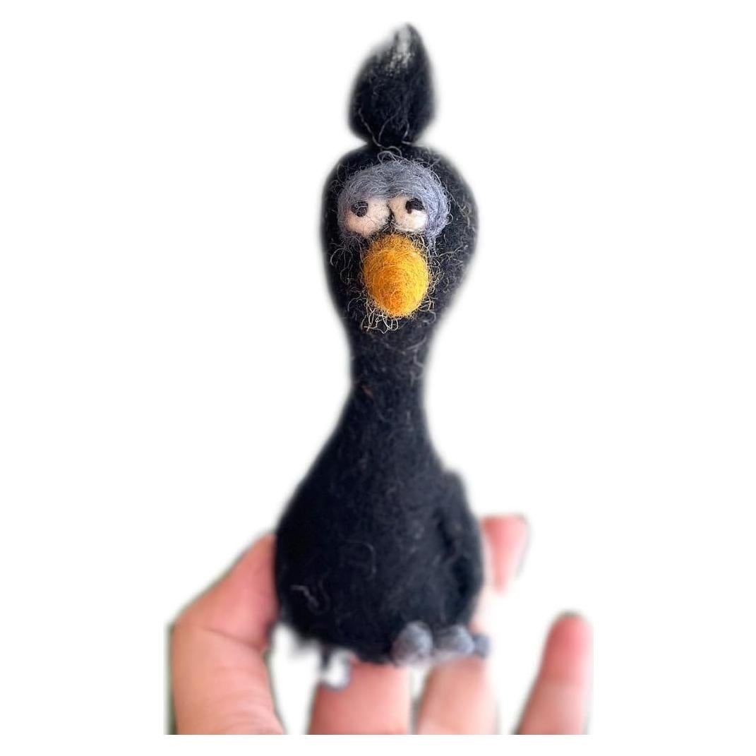 Títere de dedo pájaro de fieltro Ganapati Crafts 10 cm