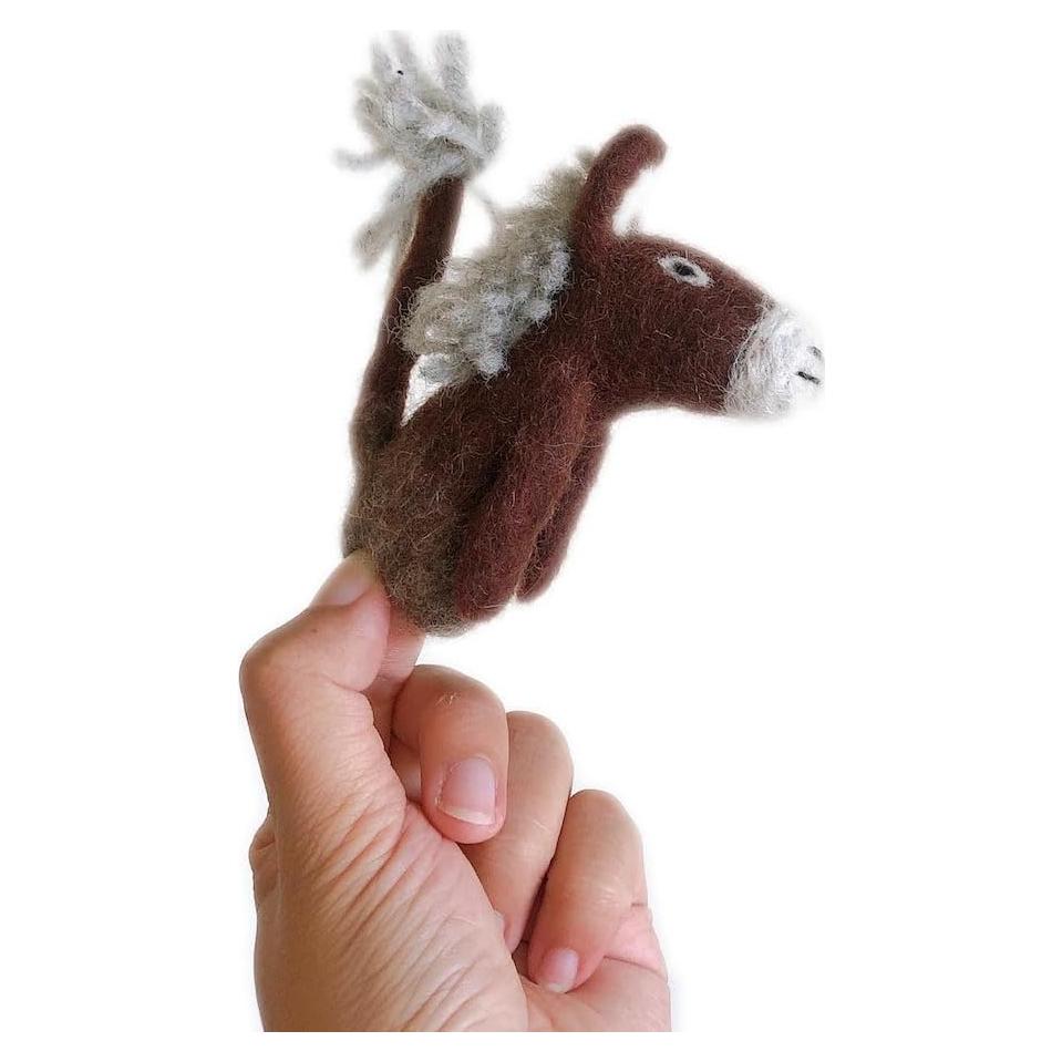 Títere de dedo de burro de fieltro Ganapati Crafts 10 cm