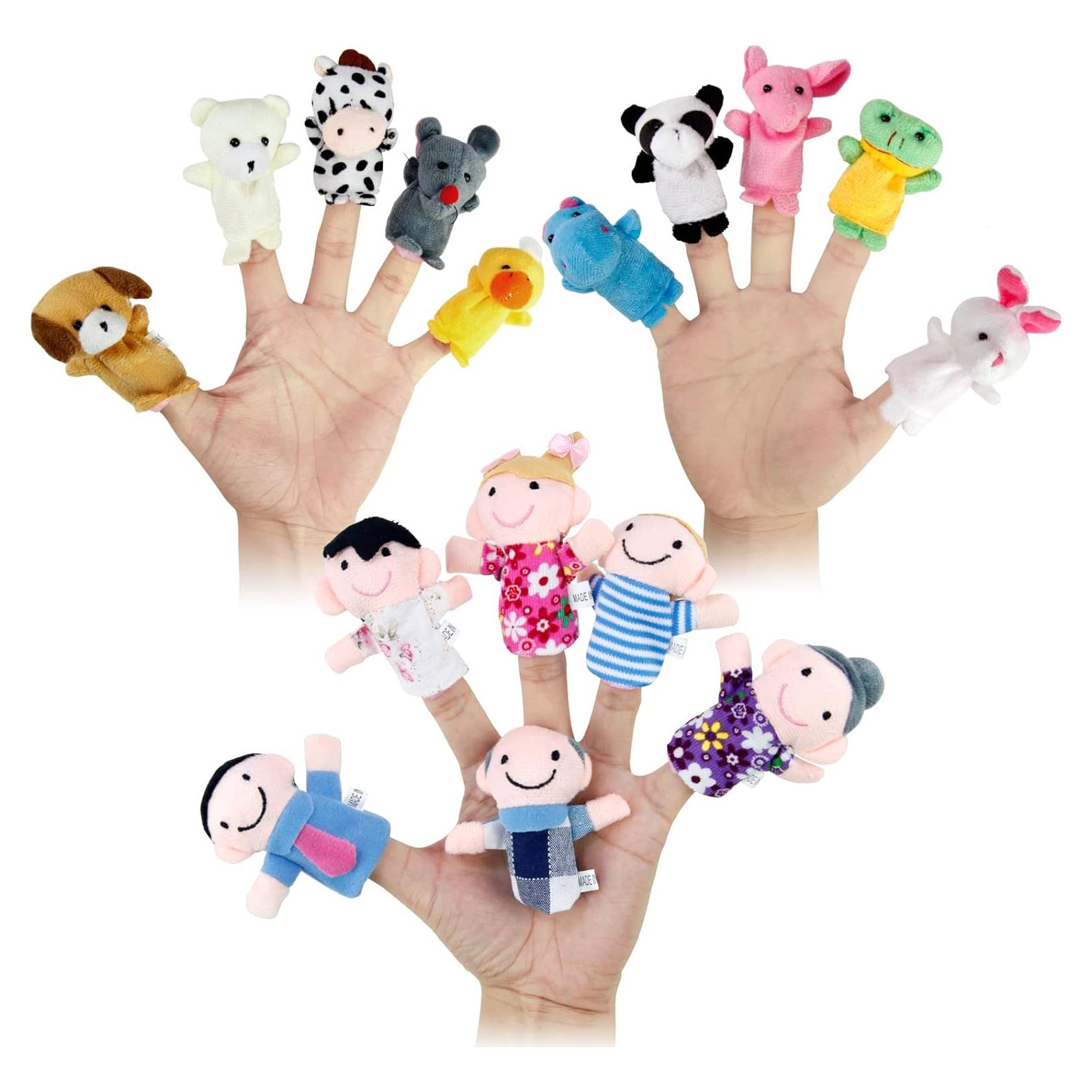 Títeres de Dedo para Niños Sealive 16 PCS Suave Terciopelo