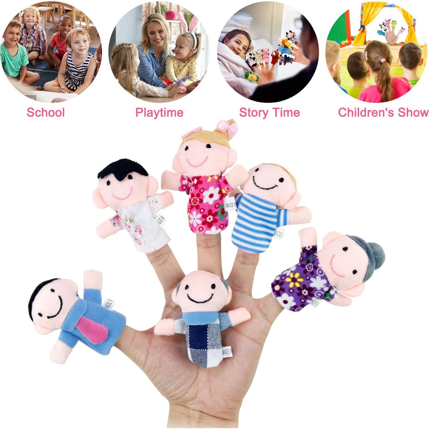 Títeres de Dedo para Niños Sealive 16 PCS Suave Terciopelo