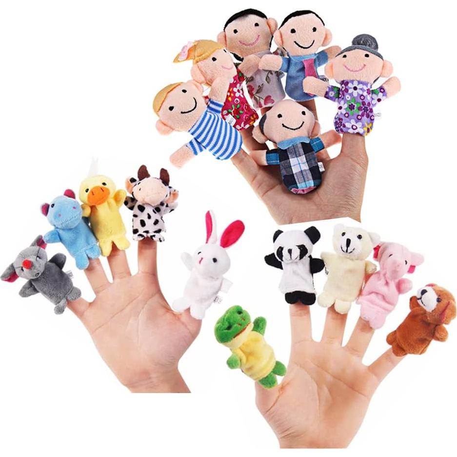 Títeres de Dedo para Niños Sealive 16 PCS Suave Terciopelo