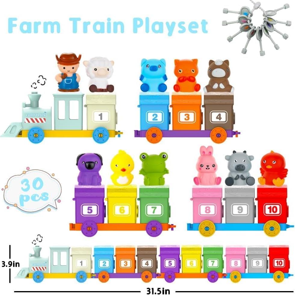 Juguetes Montessori Kimicare de Animales de Granja 10 Piezas