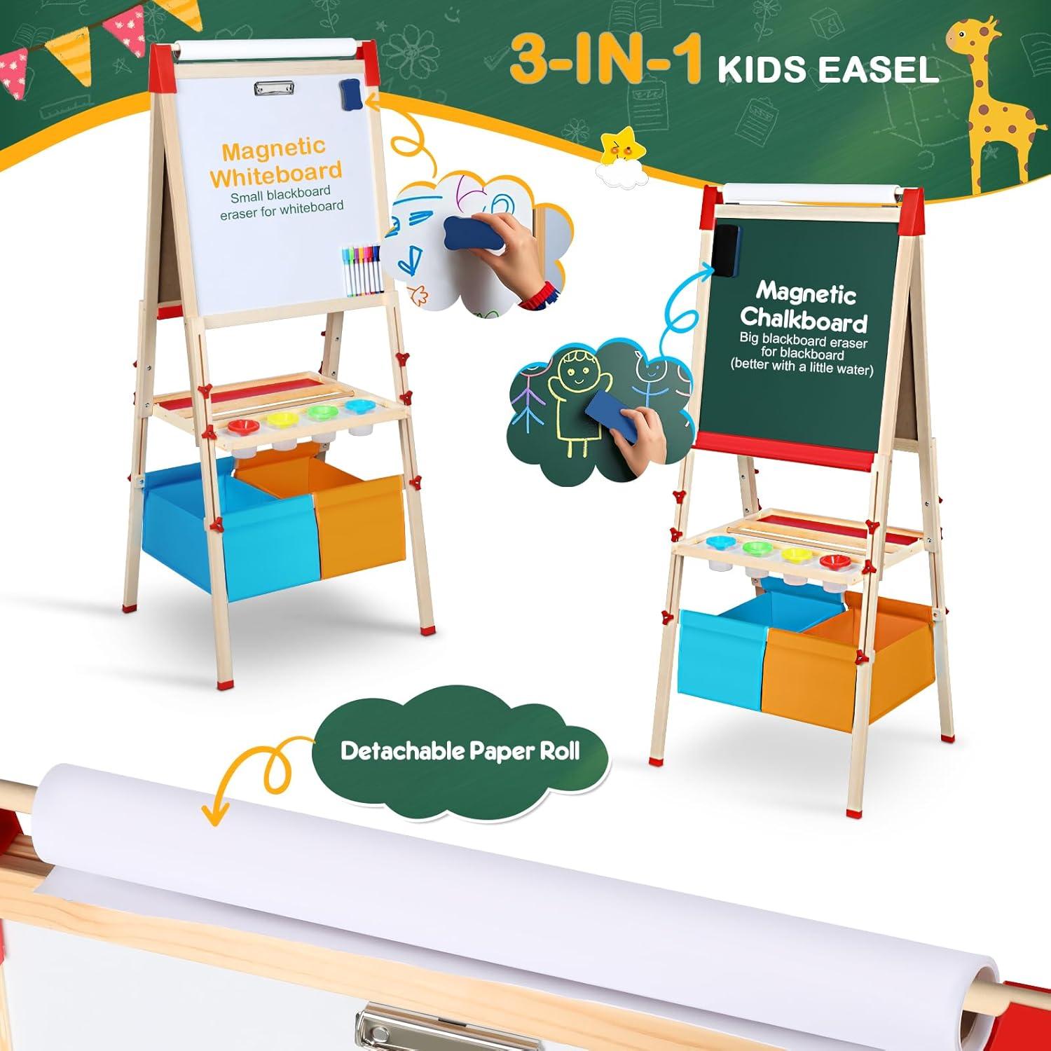 Caballete de Arte Ajustable RenFox para Niños 2-12 Años