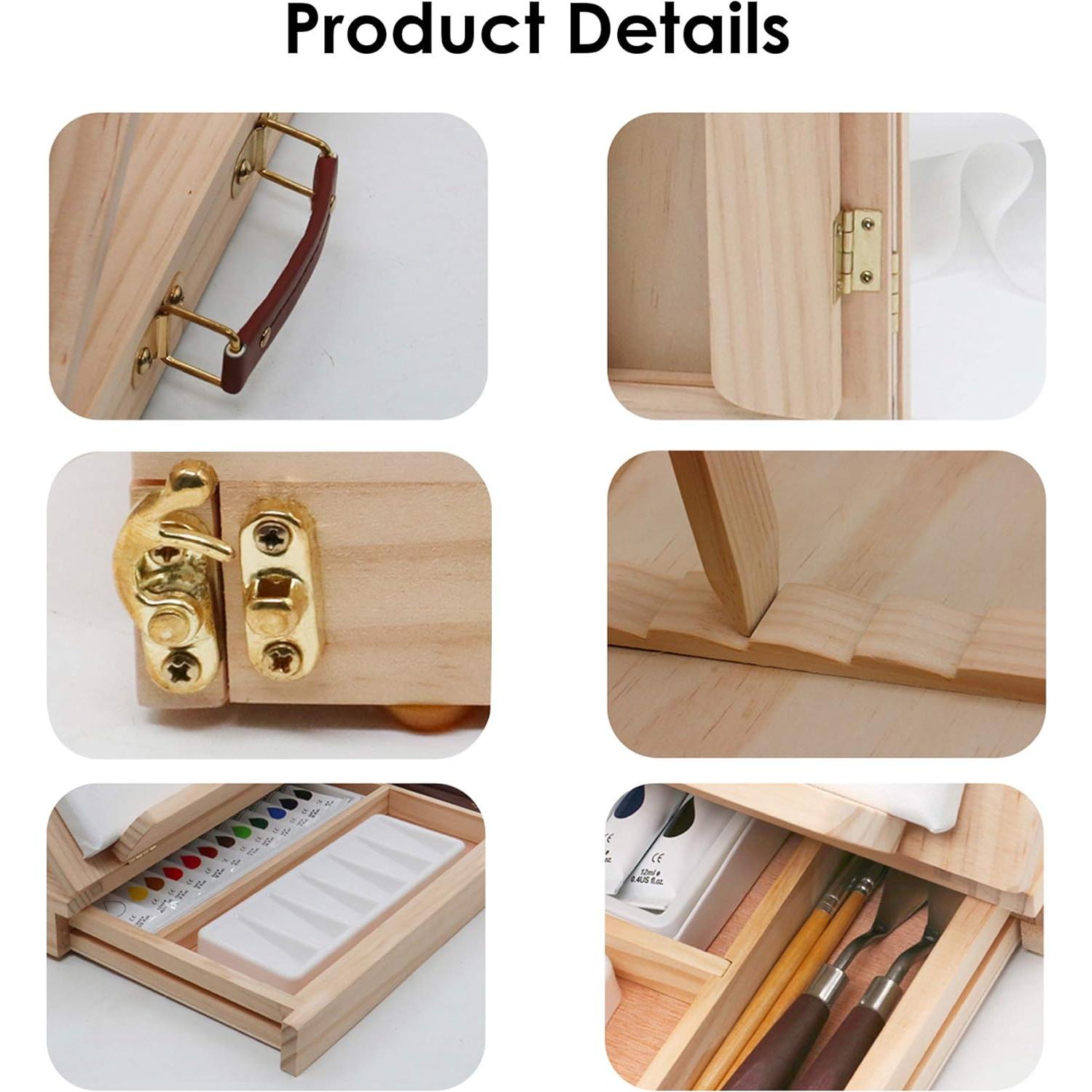 Caballete de Pintura LUCYCAZ Portátil con Lienzo y Accesorios