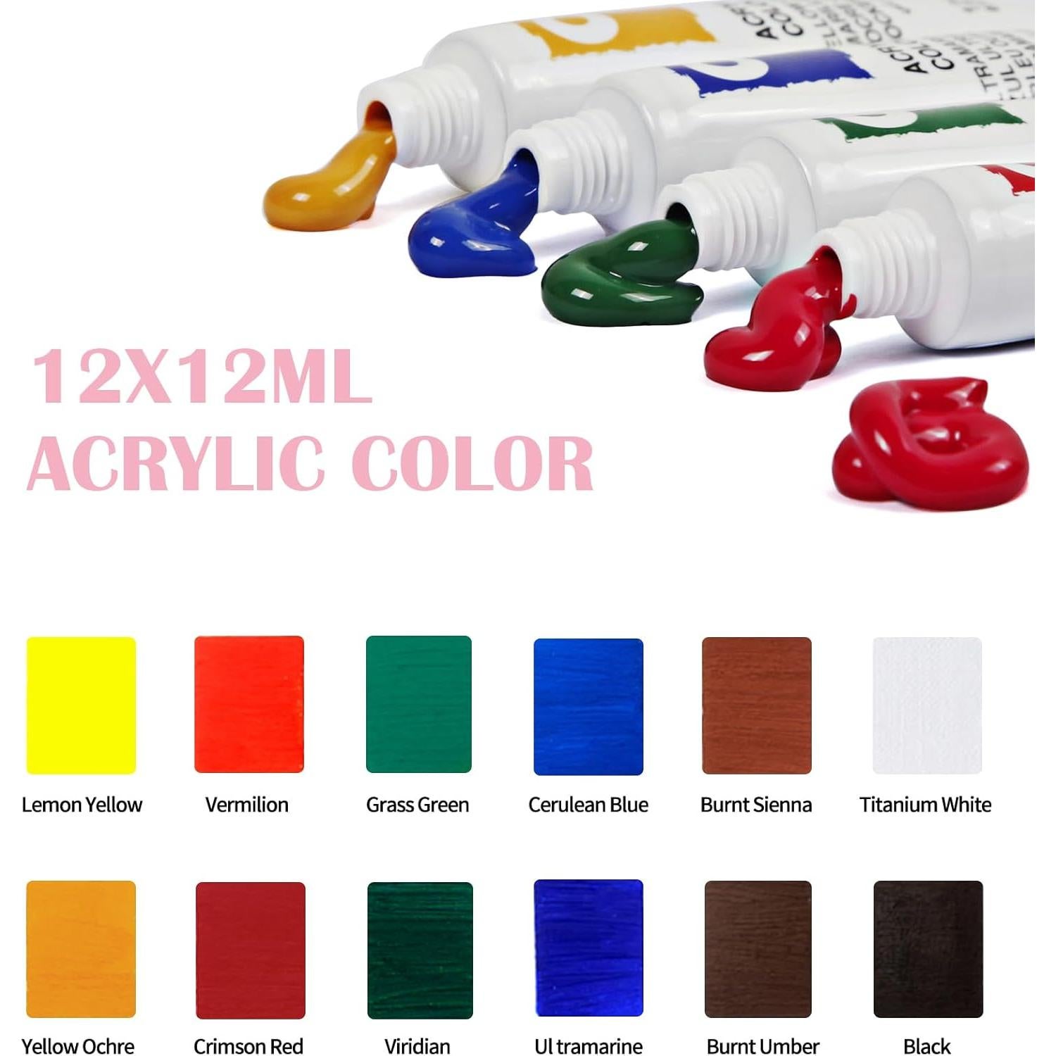 Juego de Pintura Falling in Art 44 PCS Caballete Rosa