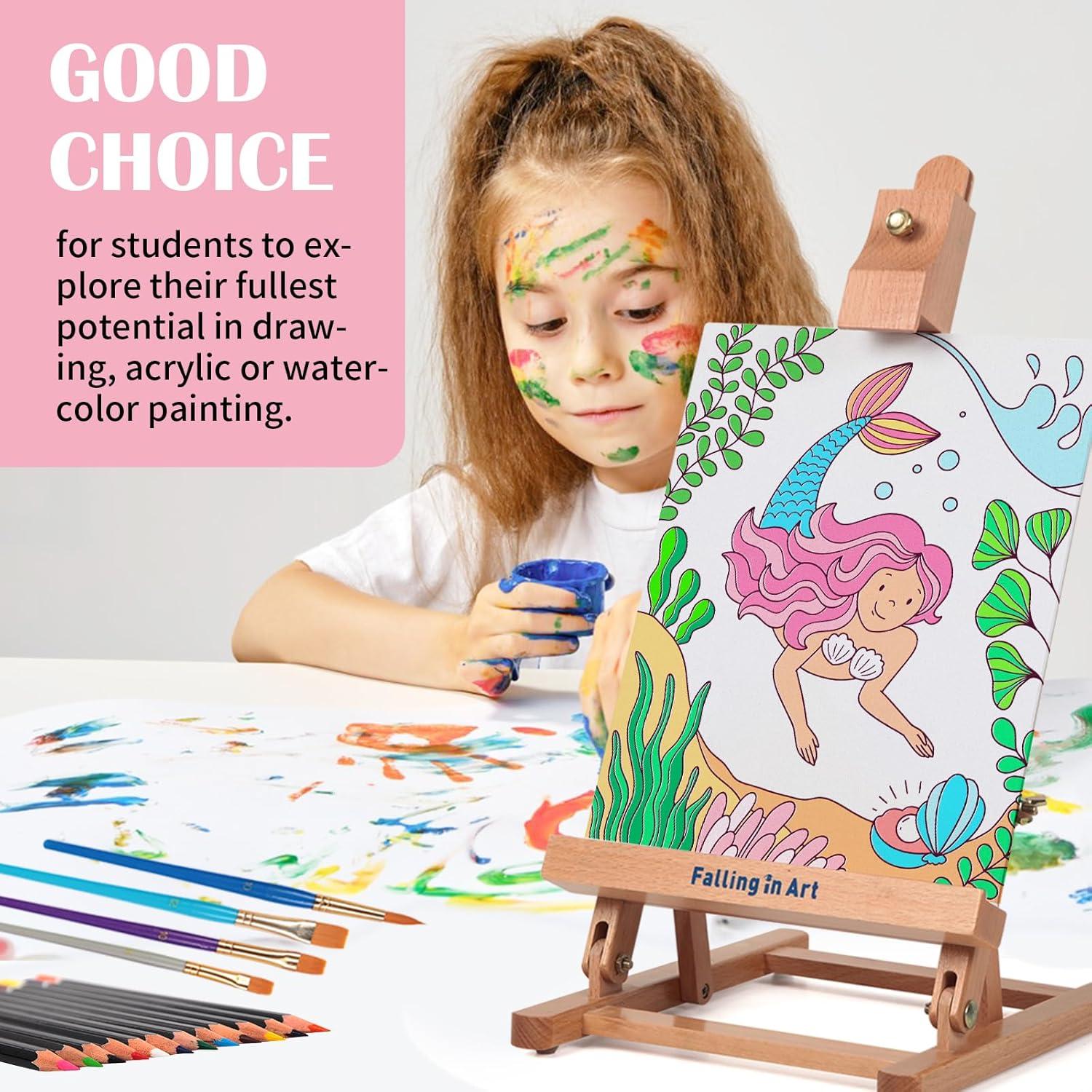 Juego de Pintura Falling in Art 44 PCS Caballete Rosa