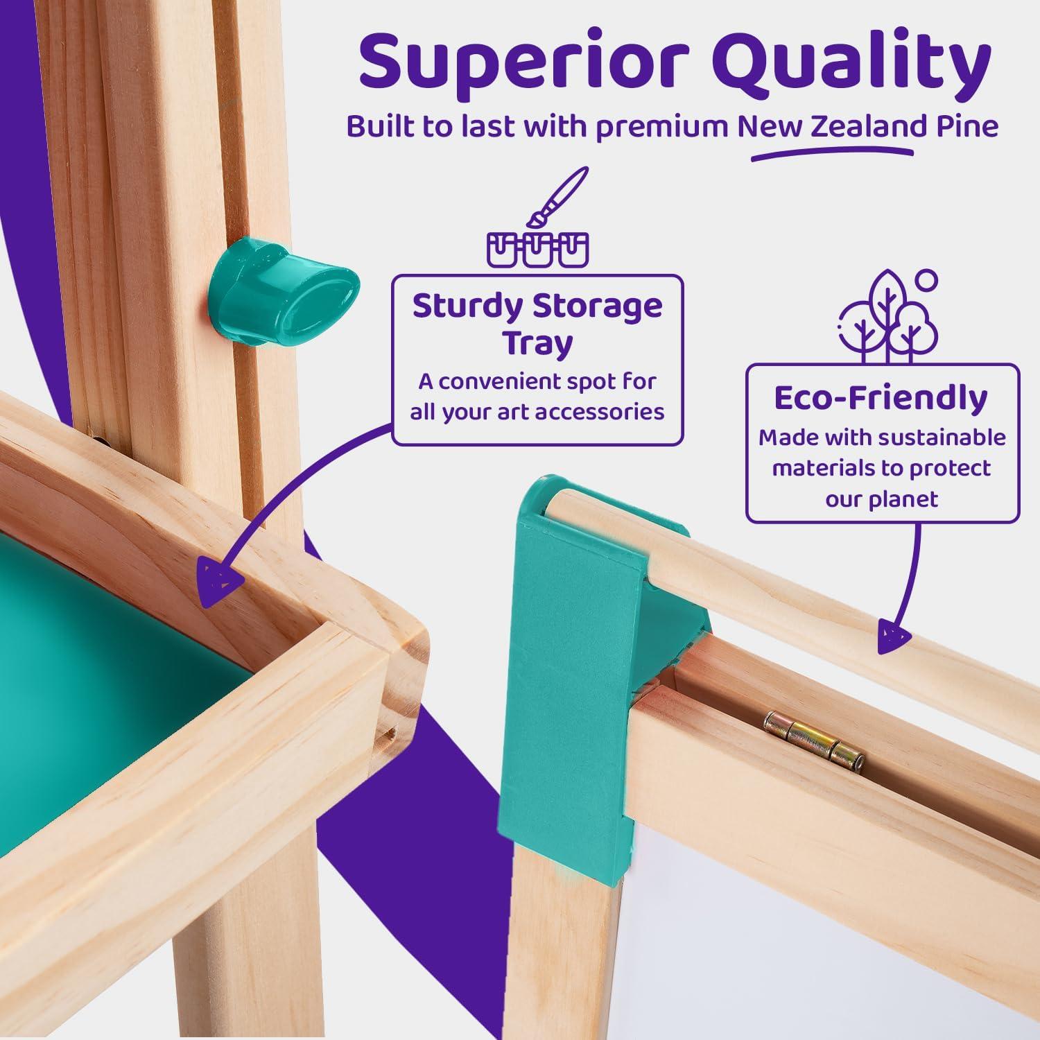 Caballete de Arte Blue Squid Verde Ajustable +100 Accesorios