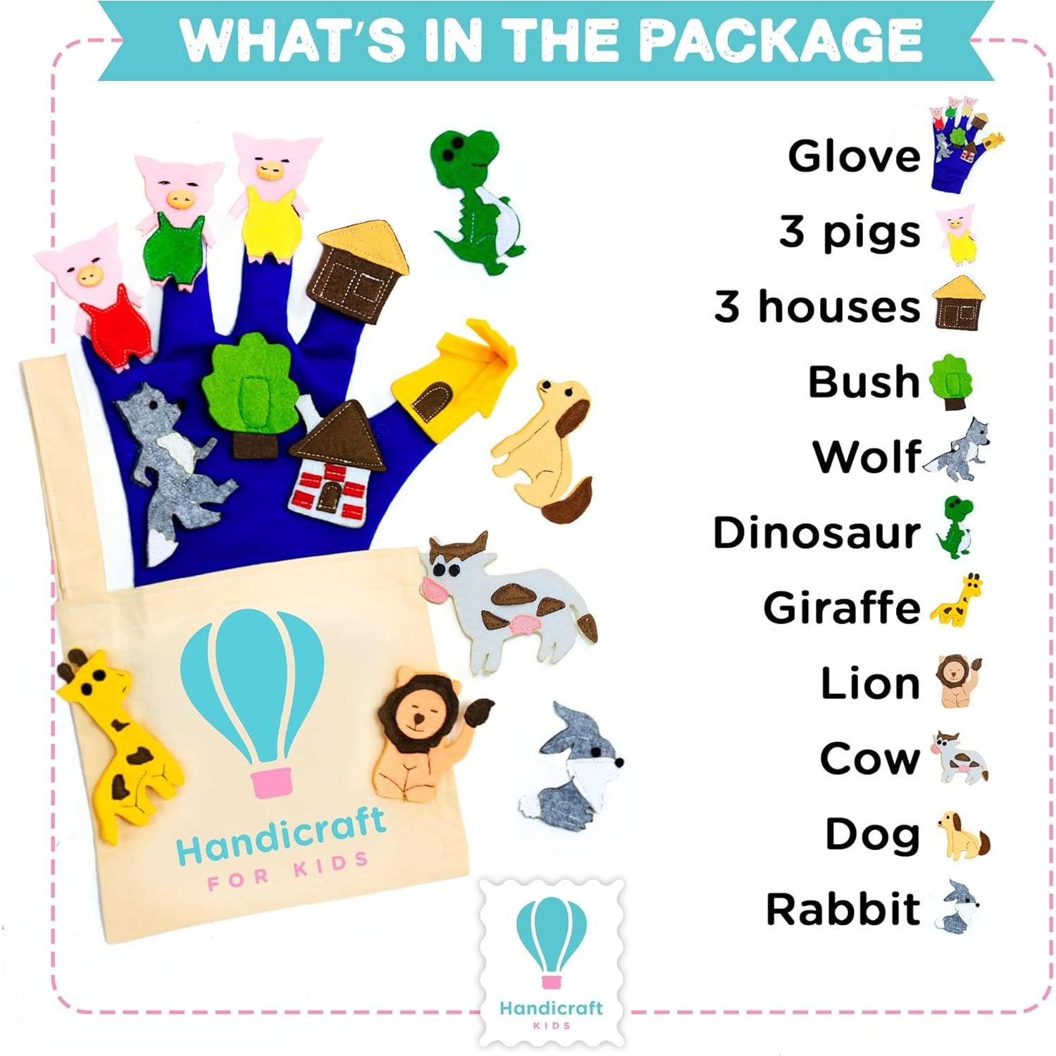 Juego de 14 Marionetas de Mano Handicraft para Niños