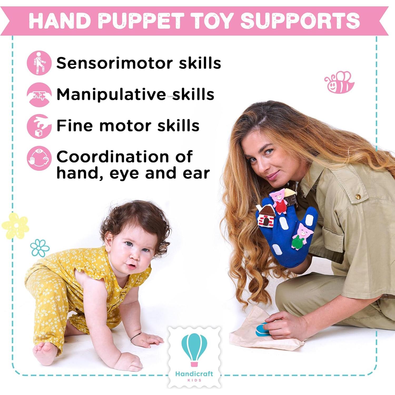 Juego de 14 Marionetas de Mano Handicraft para Niños