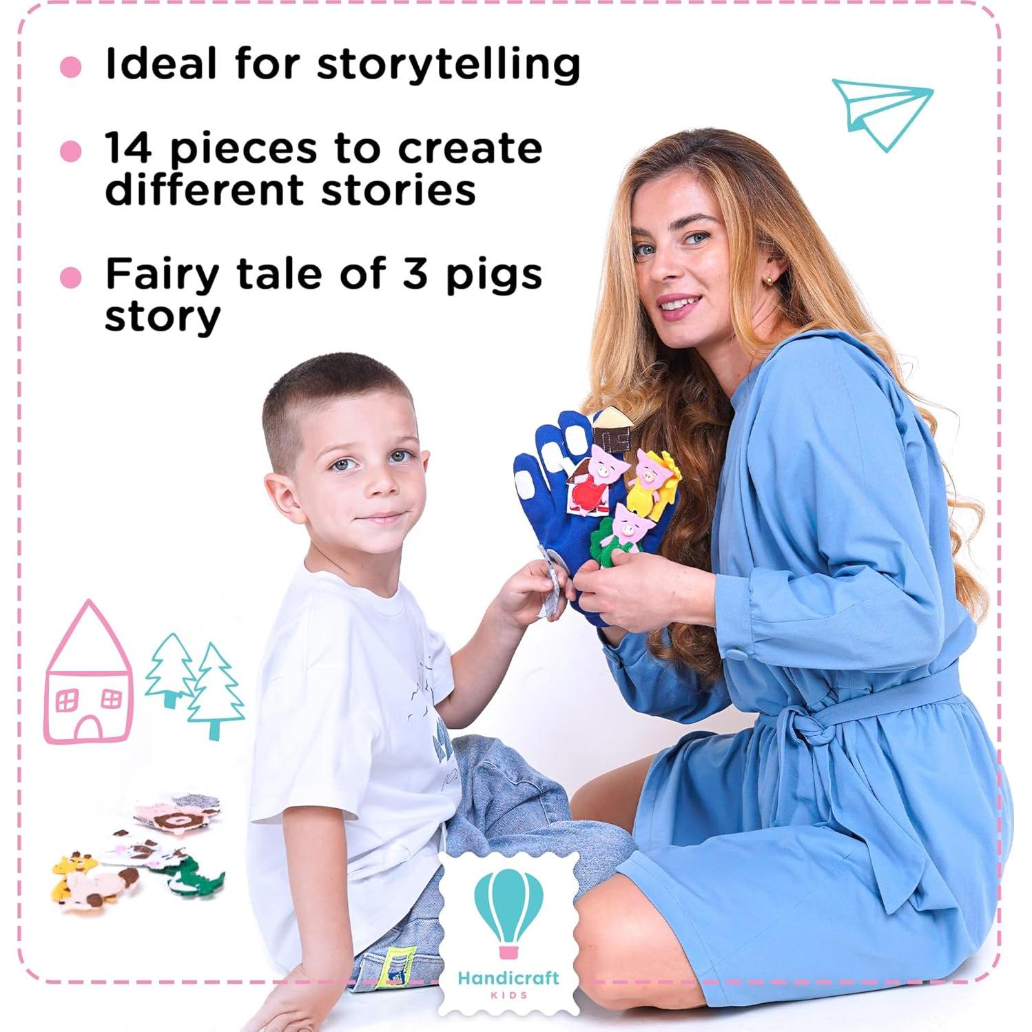 Juego de 14 Marionetas de Mano Handicraft para Niños