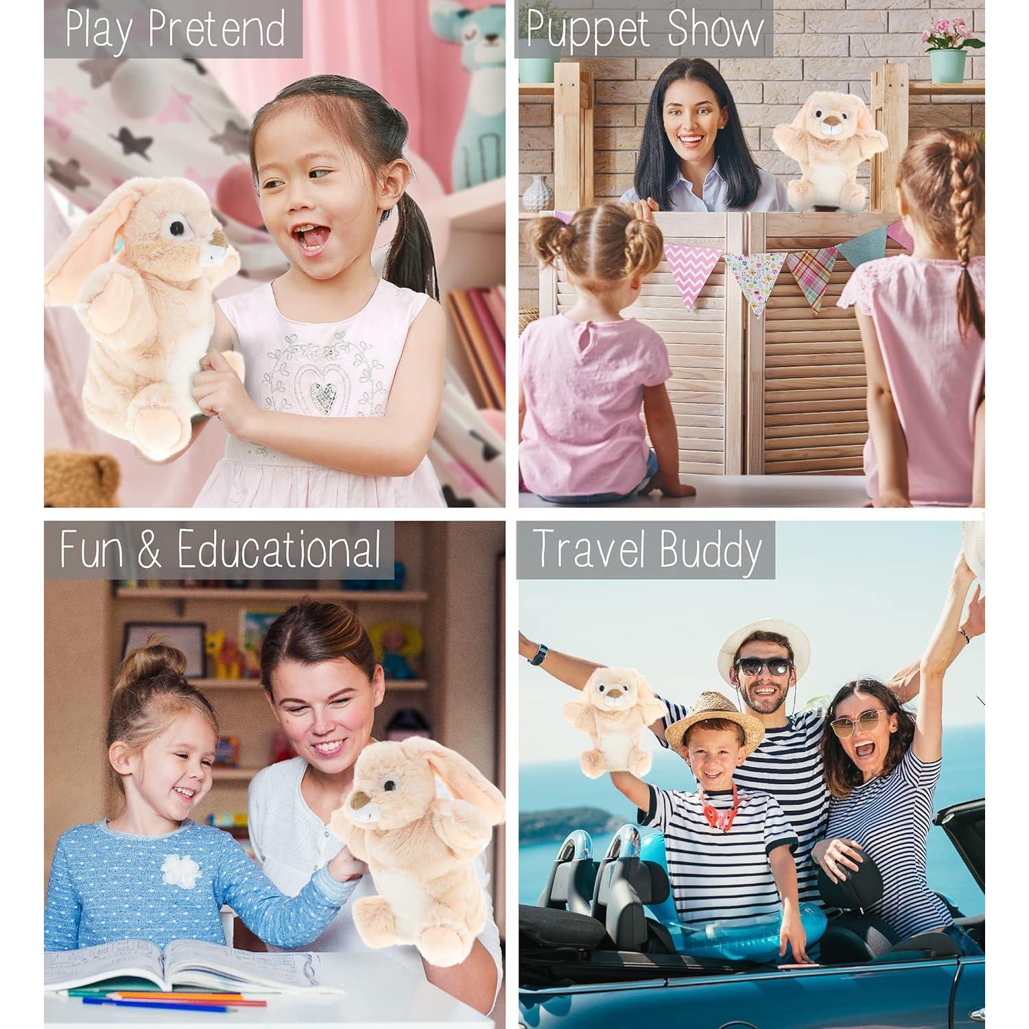 Títere de Mano Conejo DolliBu - Juguete de Peluche 22.86 cm