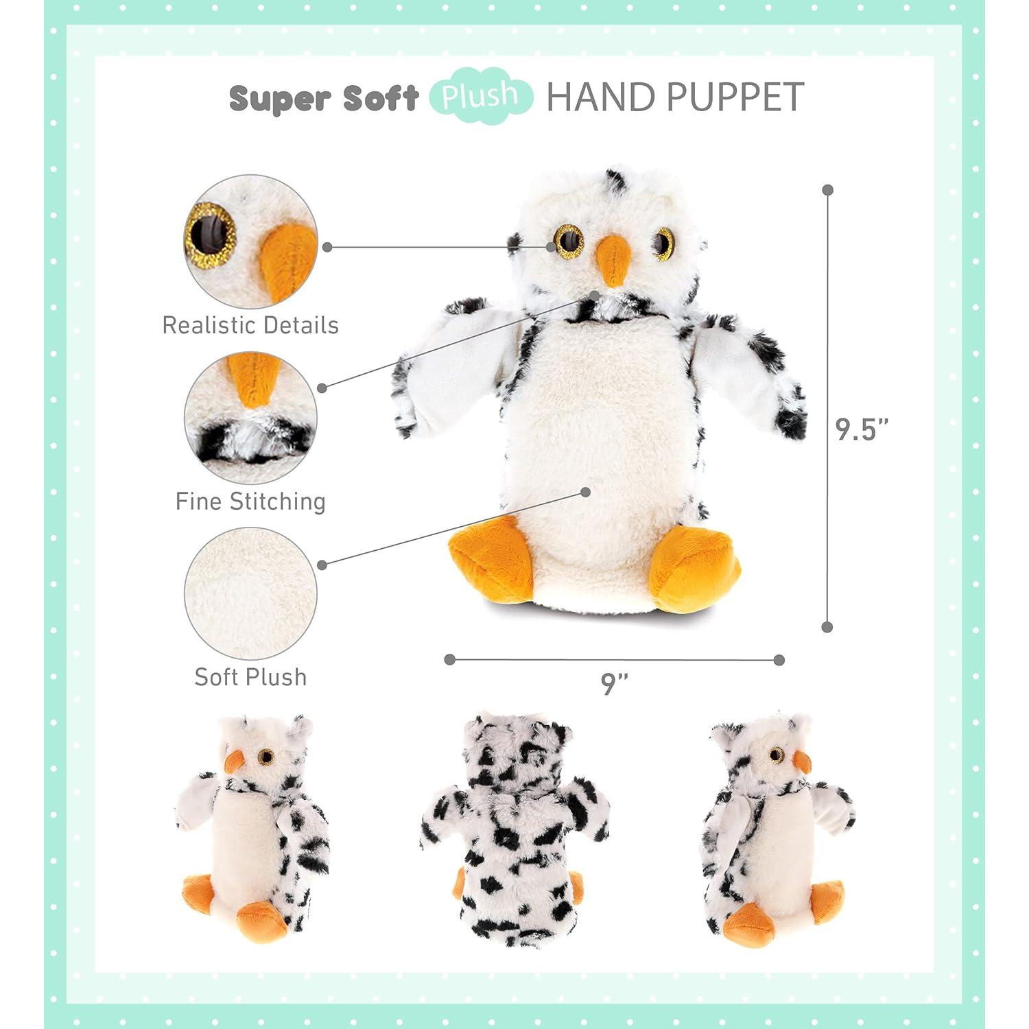 Títere de Mano Búho Blanco DolliBu - Juguete Educativo 24 cm