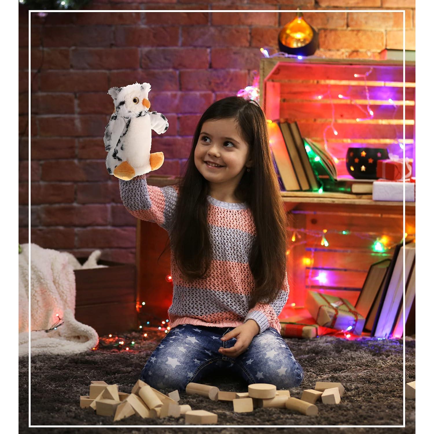 Títere de Mano Búho Blanco DolliBu - Juguete Educativo 24 cm