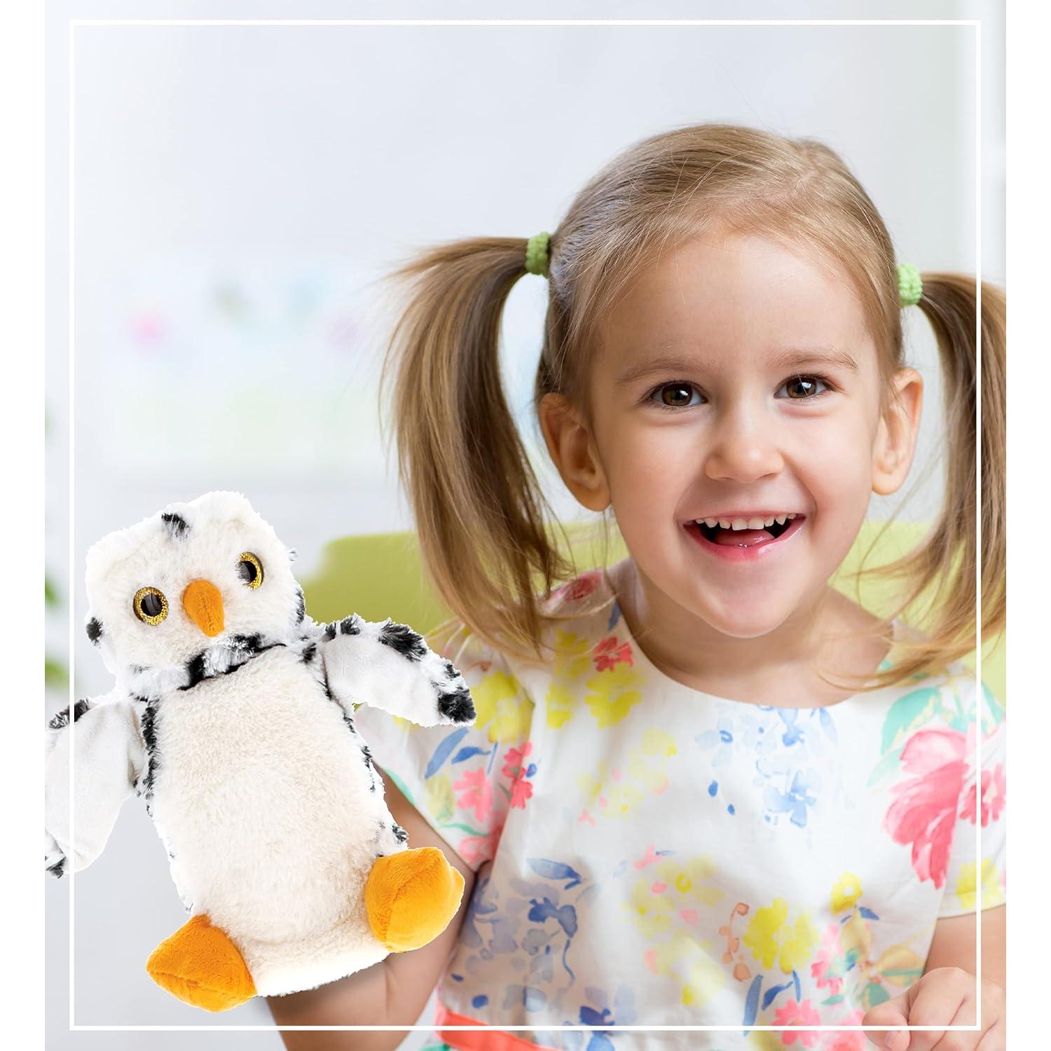 Títere de Mano Búho Blanco DolliBu - Juguete Educativo 24 cm