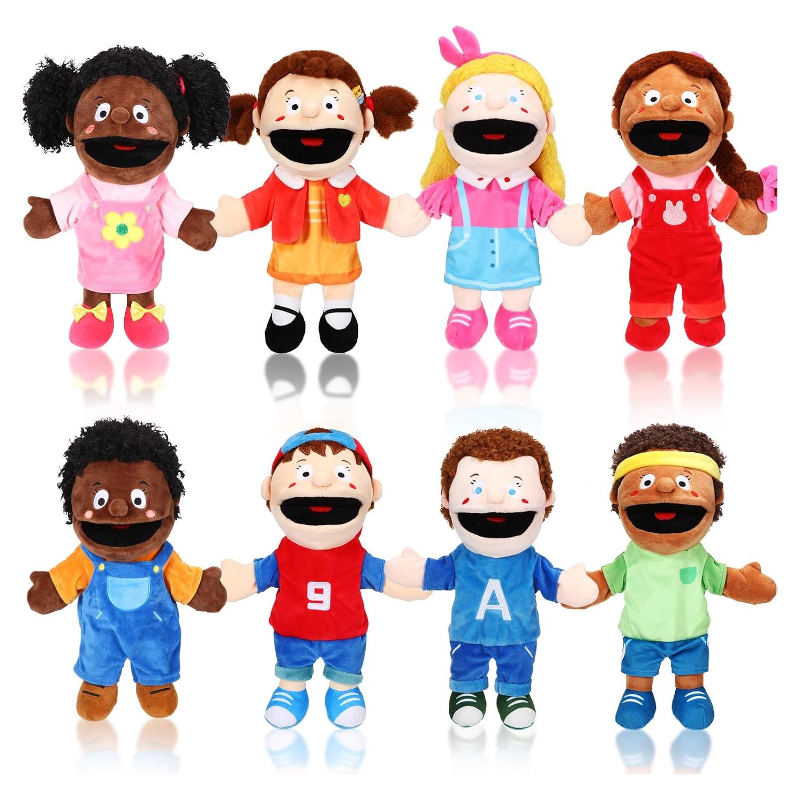 Set de 8 Títeres de Mano Multiculturales Lenwen 30 cm